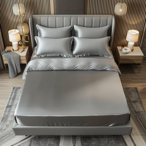 Satine Cloud Grey Bedsheet set